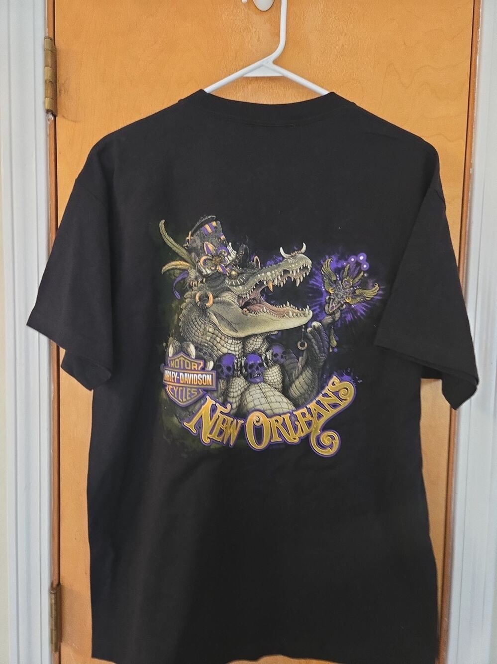 Harley Davidson USA Voodoo Gator New Orleans French Quarter Shirt Black New